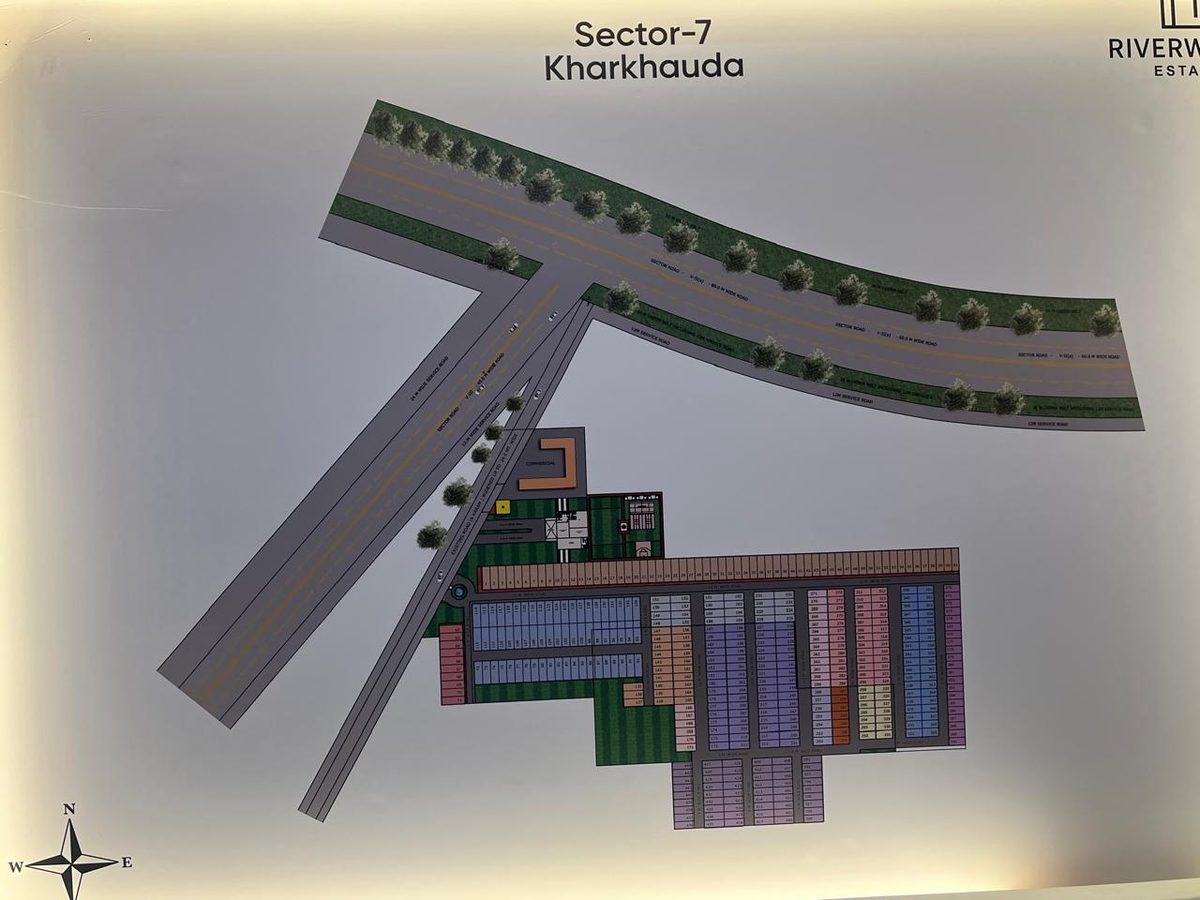 Riverwood Estate site plan — Sector 7 Kharkhauda plotted layout